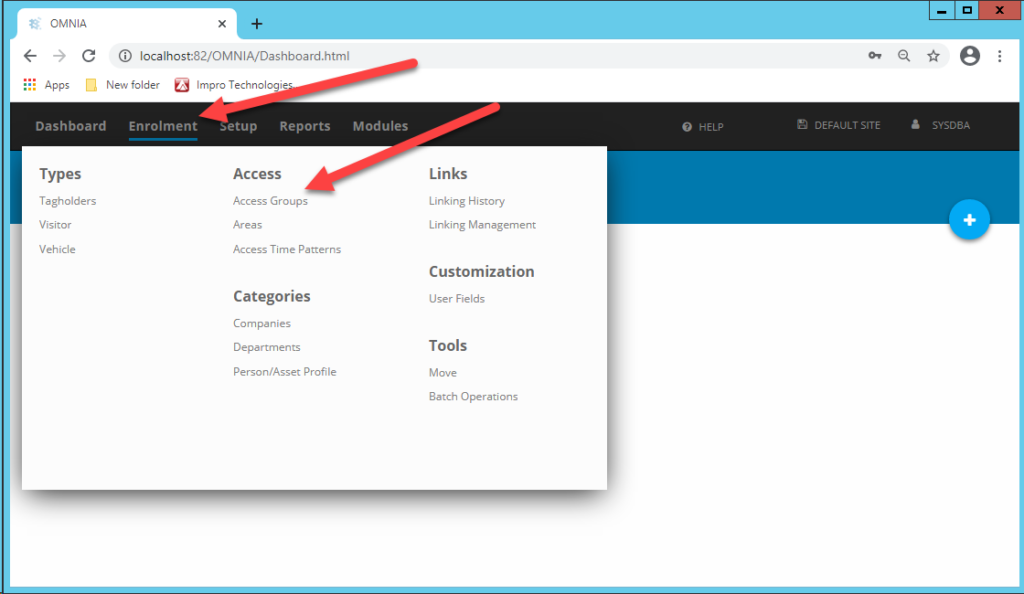 OMNIA - Enrolment - Access Groups