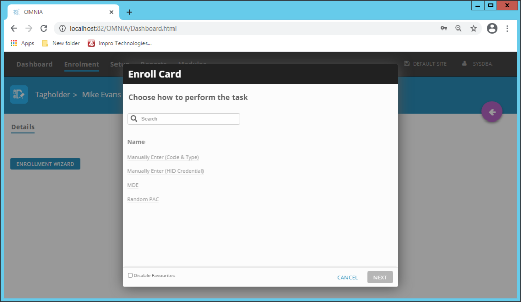 Click on Enroll Card
Choose Enrollment Option