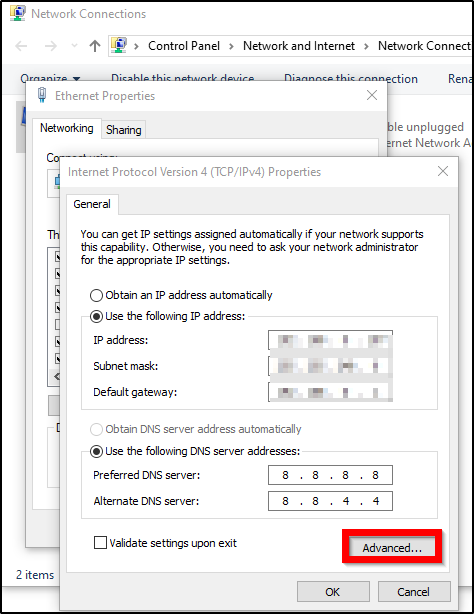 Advance Properties Screenshot